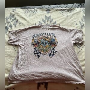 Hot Topic Oversized Pink Metallica Graphic Tee